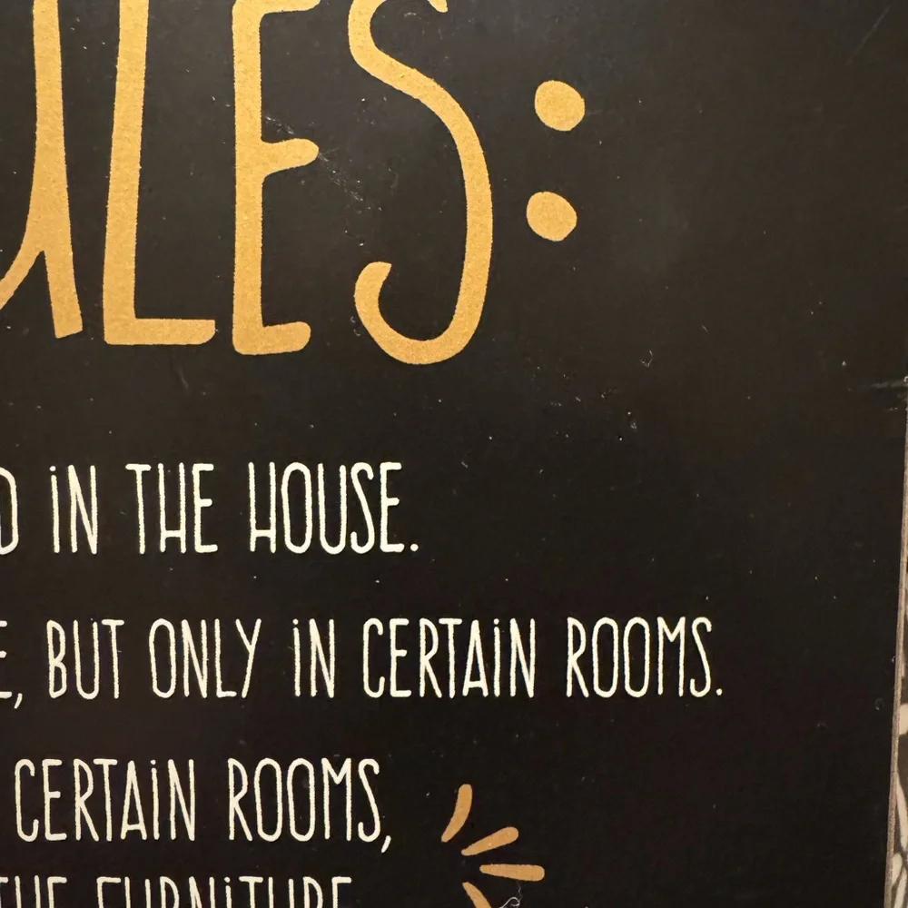 Hobby Lobby Brown and Gold Dog Rules Plaque
